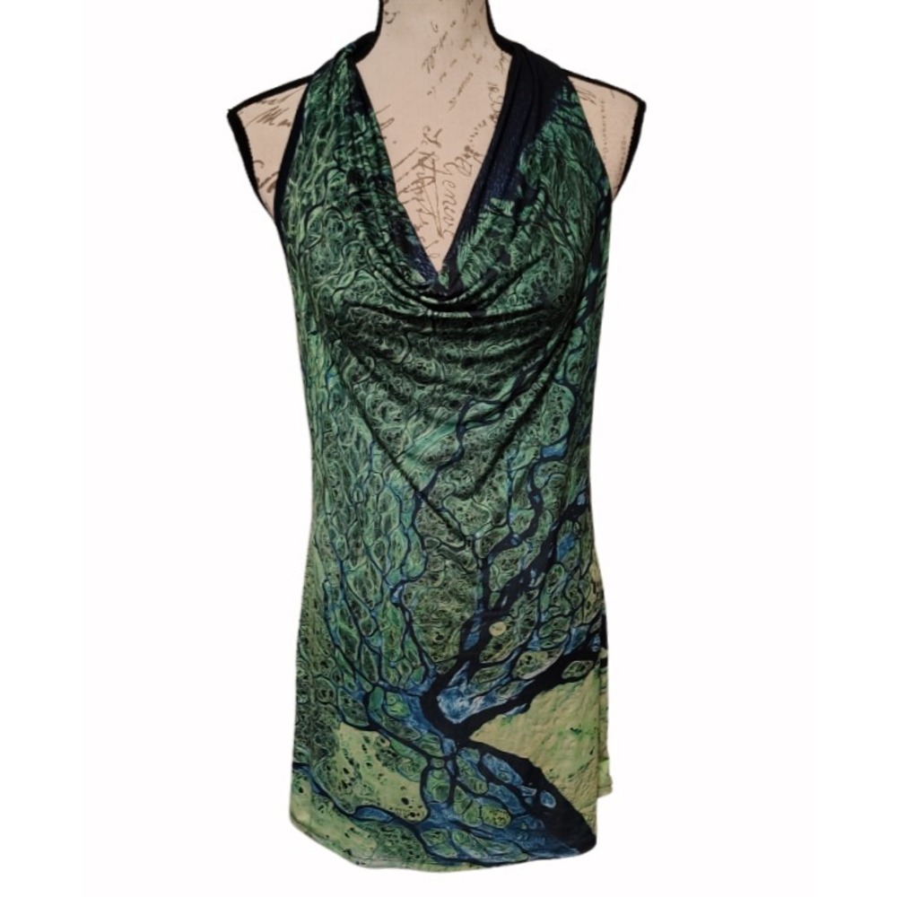 InVisions Earthscapes Sheath Slip Mini Dress M Earth Image Celestial Festival
